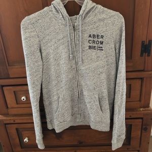 Light Grey Abercrombie & Fitch Zip Up Hoodie